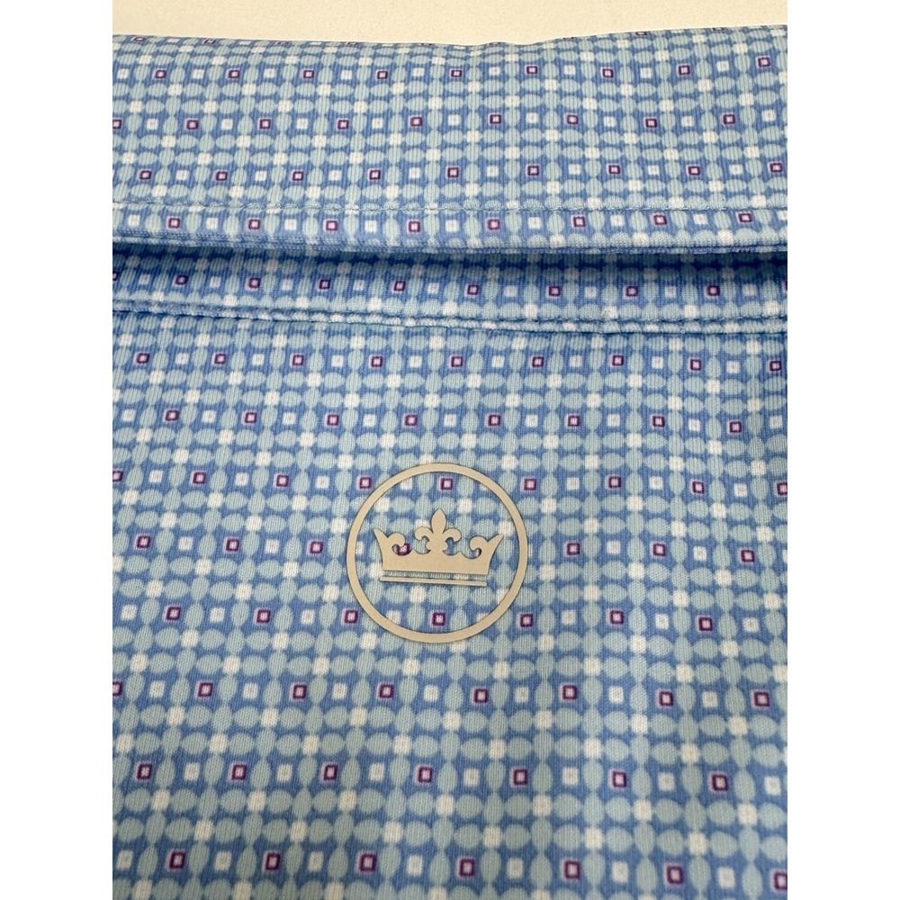 NWT Peter Millar VEGA Geometric Performance Golf Polo Shirt CBLU Blue XL $115 - Picture 8 of 10